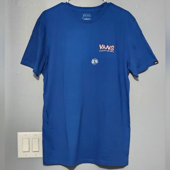 Vans Off The Wall, Mens T-Shirt in Royal Blue. NWT, Size Large - Picture 1 of 6